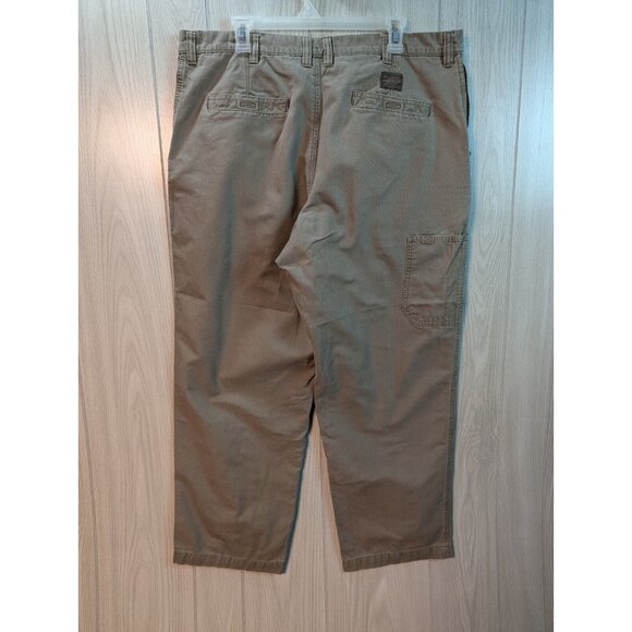 Columbia Regular Fit Men’s Khaki Flat Front Pants Size 40x29 Cotton READ - Picture 6 of 11